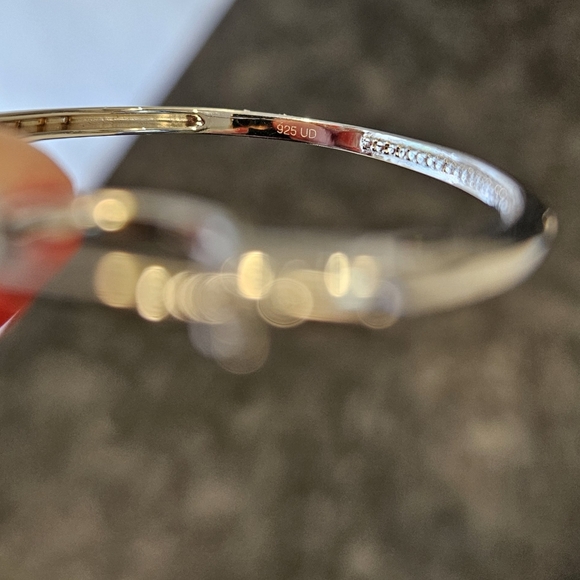 .035 CTW Diamond Hoop 14K White Gold Over Sterling Silver Earrings - Picture 8 of 8